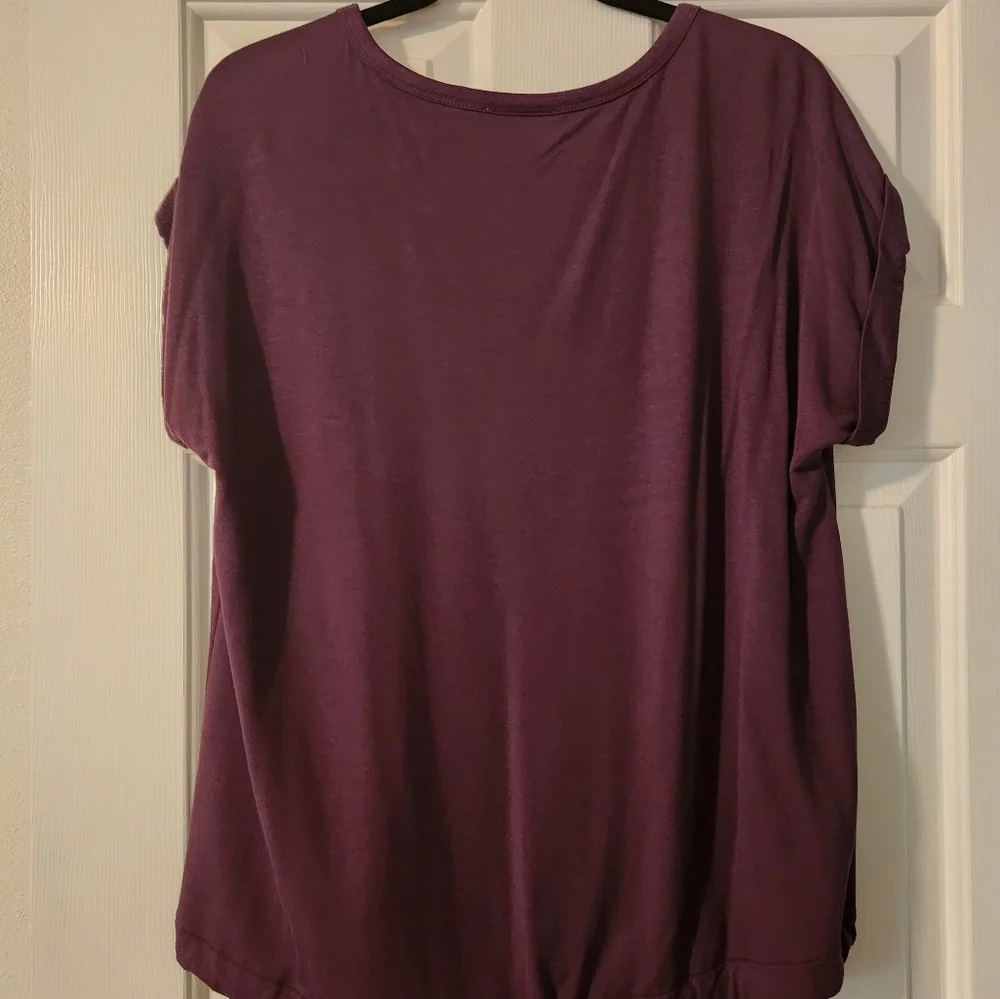 Loft Burgandy Drawstring Top Size Medium - Picture 5 of 5
